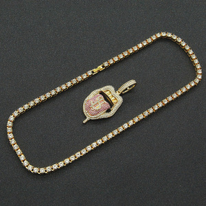 Collar con colgante de lenguaje de dígitos estilo hip-hop, cadena cubana exagerada y moderna, chapado en oro, para hombre, joyería al por mayor - Product Image 4