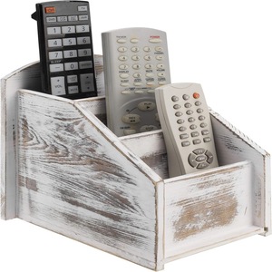 Wooden Storage Box For Remote <b>Control</b> Holder Multi Compartment Desktop Organizer Rectangular Solid Wood 12L Capacity Living - Product Image 1