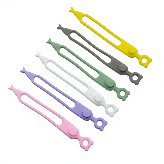 Multipurpose Silicone Elastic Cord Organizer for Bundling and Fastening Cable Cords Wires