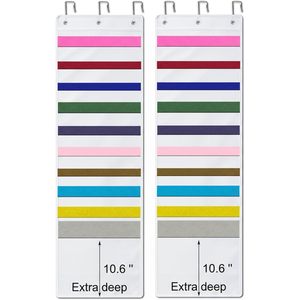 Organizador de archivos colgante de vinilo con 10 bolsillos, 12 x 12 pulgadas, almacenamiento para pared/puerta, para oficina, manualidades, bolsillos extra profundos - Product Image 1