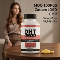 Capsules de Vitamines DHT OEM/ODM de Fabrication GMP, Complément Capillaire avec Zinc, Biotine et Palmier Nain pour la Croissance des Cheveux Adultes