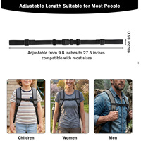 Sangle de poitrine réglable noire personnalisée pour sac à dos avec boucle à dégagement rapide – Accessoires de sac