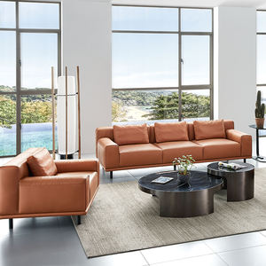Set <span class=keywords><strong>Sofa</strong></span> Kantor Gaya Modern Bebas Bentuk dari Kulit untuk Area Resepsi Ruang VIP - Product Image 4