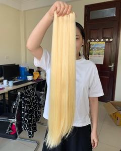 15A rohes russisches 613 jungfräuliches Haar Flechtbündel blond 100 % rohes unverarbeitetes menschliches Haar Verkäufer, brasilianisches krausiges lockiges Haar - Product Image 2