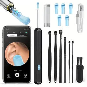 Nettoyeur de cérumen visuel avec caméra, endoscope sûr pour l'élimination du cérumen avec caméra 5M, <span class=keywords><strong>otoscope</strong></span> lumineux, outils de nettoyage d'oreilles, soins auriculaires - Product Image 1
