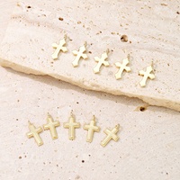 Pendentif Croix Religieuse Minimaliste en Or 9 carats pour la Fabrication de Bijoux Permanents – Vente en Gros