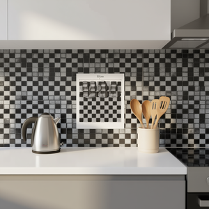 Adesivi per Piastrelle Ilan Autoadesivi 30x30cm, Motivo a Scacchiera, Decorazione per Pareti della Cucina - Product Image 3