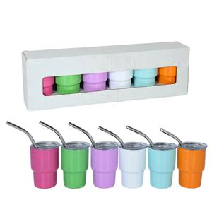 Mini gobelet isotherme en acier inoxydable de 60 ml (2 oz) avec paille et couvercle, idéal pour les fêtes, pour servir du café, de l'eau, de la bière ou du vin - Product Image 2