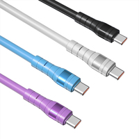 Cable USB Multifunción de Transferencia de Datos con Conector USB 3.0 y Micro USB Tipo-C y USB-A, Material TPE, Conductor de Cobre Puro, PD60W