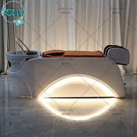 Unité de lavage de luxe intelligente et automatique pour salon de coiffure, avec massage électrique et thérapie capillaire, lit de shampoing pour spa capillaire