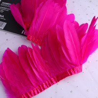 15-20CM Gänse feder besatz DIY Natural Dyed Feather Ornament Crafts Kleidung Dekorative Materialien
