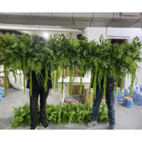 Décoration de fête, fausse plante, guirlande de feuilles suspendues artificielles, verdure, plafond, herbe artificielle, plantes suspendues, chemin de fleurs, mariage