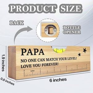 Papa Dad From Grandkids Daughter Son Wooden <b>Spirit</b> Level Fathers Day Birthday Valentines Christmas Grandpa From Daughter Wife - Product Image 2