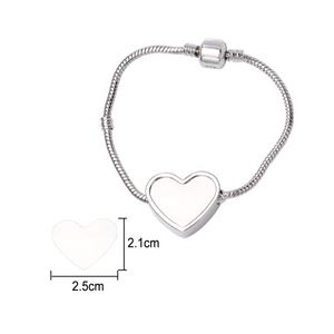 สร้อยข้อมือรูปหัวใจเปล่าพิมพ์ลายเองได้งานหัตถกรรมโลหะ - Product Image 5