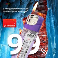 Briquet jetable à flamme nue à double élément Grand briquet classique en ABS épais pour la maison avec logo imprimé pour la publicité