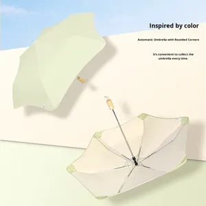 Sombrilla de Doble Uso para Mujer, Automática, Moderna, Compacta, Portátil, con Esquinas Redondeadas, Protección UV, Seccional, para Lluvia y Sol - Product Image 1