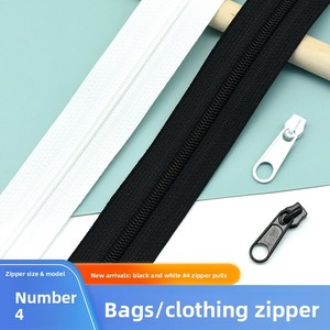 Non. 4 fermetures éclair longues en nylon noir et blanc à dents grossières pour housses de literie, sacs, sacs à dos, tentes, canapés, moustiquaires - Product Image 2