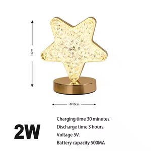 Hot bán sao trăng pha lê <span class=keywords><strong>LED</strong></span> bàn đèn với 3 màu sắc cảm ứng ánh sáng ban đêm cho trang trí nội thất - Product Image 4