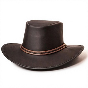 Water Resistance Genuine Leather Cowboy <b>Hats</b> for Riders Equestrian Style Casual Unisex Eco Friendly Picnic Travels - Product Image 2