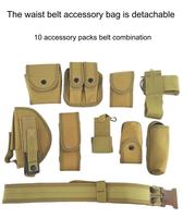 Ensemble de dix pièces de ceinture tactique détachable sac d'accessoires de joint de taille à traction rapide Sports de plein air ceinture tactique en Nylon Durable