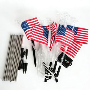 Lumières LED sur piquets en forme de drapeau américain personnalisées OEM avec étanchéité IP65 pour la maison, le jardin et les décorations extérieures de fêtes - Product Image 5