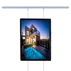 Boîte lumineuse publicitaire LED magnétique en acrylique, kit de panneau lumineux vertical suspendu avec 2 cadres d'affichage double face A1 - Product Image 1