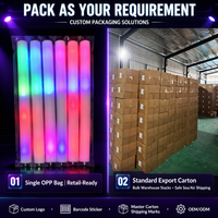 Bâton lumineux LED en mousse personnalisé avec logo, multicolore, pour concerts, mariages, fêtes, vente en gros, fournisseur d'usine, OEM, ODM