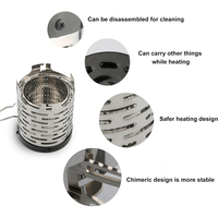 Poêle de camping portable en acier inoxydable avec couvercle chauffant, mini chauffage infrarouge pour équipement de survie hivernal