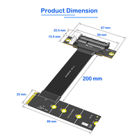 Carte adaptateur M.2 Key M 4.0 PCI-e 4.0 4X, câble d'extension Nvme PCI-Express 4X pour ordinateur portable, prend en charge l'alimentation 1x/4x/8x/16x 4 broches