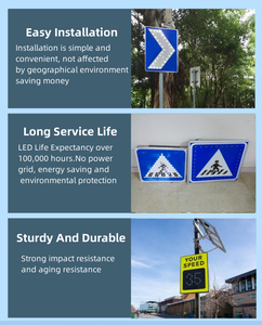 24 "lampeggiante riflettente energia solare Dual Led Stop Signs Board Light Geelian Panel fornitore Post Sign Arrow - Product Image 4