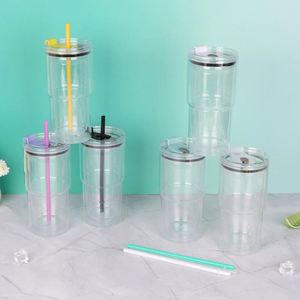 Meilleures ventes - Gobelet en plastique anti-fuite de 40 oz à double paroi avec poignée pour le bureau, le lieu de travail, l'usage quotidien - Product Image 2