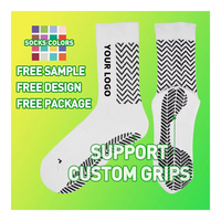 Logo personnalisé antidérapant Football Grip Chaussettes Chaussettes de football athlétiques antidérapantes personnalisé Silicone Grip Chaussettes de football