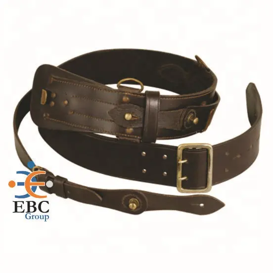 OEM Cadets Sam Browne Belt with Shoulder Strap Cross with or without Sword Frog Custom Genuine Leather Belts from Pakistan