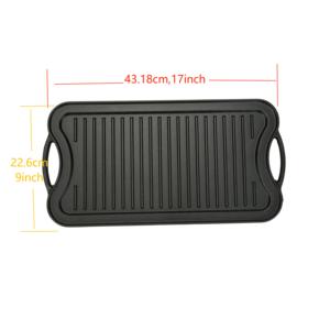 Sartén Antiadherente de Doble Cara para Asar Carne, Sartén de Hierro Fundido Apta para Cocina de Gas y Horno - Product Image 2