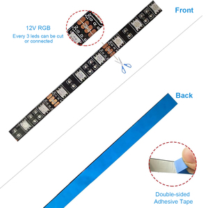 Tira de Luz <span class=keywords><strong>LED</strong></span> Flexible Negra para Decoración de Interiores de Pared, SMD5050 Multicolor RGB, Impermeable IP65, 5m/<span class=keywords><strong>rollo</strong></span>, 12V - Product Image 6