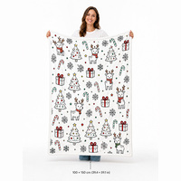 Personalisiertes Weihnachts-Graffiti-Decken-Geschenkset, waschbares Sherpa-Fleece mit 12 permanenten Markern, Tasche, DIY-Weihnachtsgeschenk für Kinder