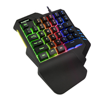 2024 Yeni Mini Mekanik Tek Elle Kontrol Edilebilir Yedi Renkli RGB USB/PS/2 ABS Malzemeli Anti-Ghosting Oyun Klavyesi