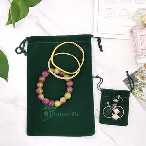 Toptan özel yeşil kadife kabartmalı ve işlemeli hediyeler için çin'den takı kılıfı <span class=keywords><strong>Logo</strong></span> baskılı ambalaj - Product Image 3