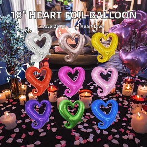 Ballon en aluminium BLN en forme de cœur creux de 18 pouces pour les fêtes d'anniversaire, de mariage, de la Saint-Valentin, de Noël, du Nouvel An, décoration - Product Image 2
