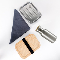 Boîte à lunch en acier inoxydable pour adultes, empilable, isotherme, compatible micro-ondes, boîte bento et bouteille d'eau