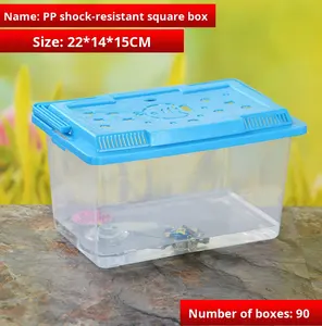 Grande, moyenne, petite boîte de transport et d'élevage pour animaux de compagnie transparente portable, réservoir pour tortues, <span class=keywords><strong>cage</strong></span> fermée pour hamster - Product Image 6