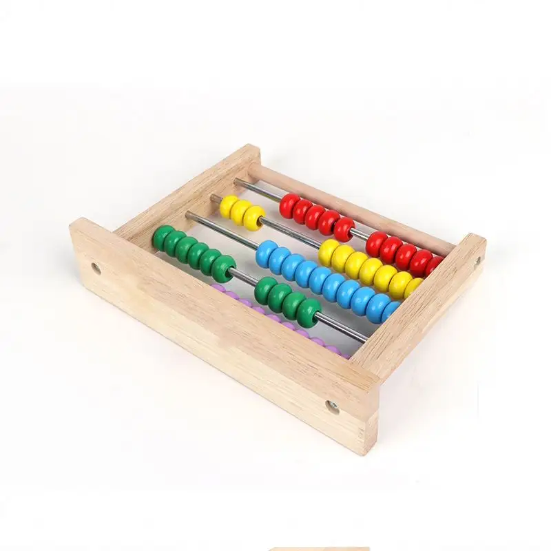 उच्च गुणवत्ता वाले गणित शैक्षिक गिनती खिलौने बच्चों के लिए लकड़ी के बेड्स एबेकस