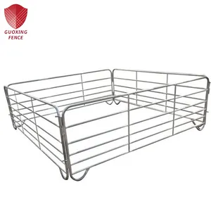 5-Bar 4x16 Easily Assembled Metal Cattle Panel Bulk-Cattle-Panels for Farm Fence Chemical Pressure Treated Wood Goat Panel