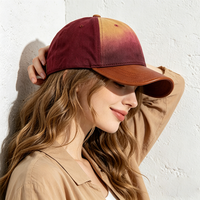 Casquette de baseball en velours dégradé de luxe, casquette de sport ajustable en velours ombré de qualité supérieure