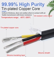 Kabel Silikon 2/3/4 Inti, Tembaga Berlapis Timah, -60 ℃ ~200 ℃   Kabel Kontrol Tahan Air, Fleksibel, Tahan Penuaan, dan Tahan Suhu Tinggi