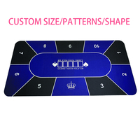 Tapis de jeu en feutre en gros, alternative au tapis de jeu traditionnel, base en caoutchouc naturel imperméable, motif personnalisé, estampage à chaud or et argent