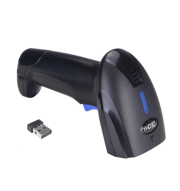 1100DW 2D Wireless Barcode Scanner 1D QR Bar Code Reader 2.4G USB 2-in-1 for Warehouse