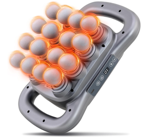 Pistola de Masaje de 16 Cabezales, Masajeador de Percusión de Tejido Profundo, <span class=keywords><strong>Motor</strong></span> Eléctrico de Cepillo, 1800-3200 rpm, Recargable, 9 Niveles de Estilo, Negro - Product Image 1