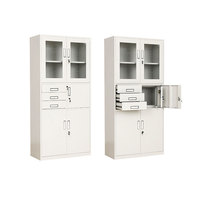 Banque moderne employé porte en verre fer meubles bureau stockage prix chambre forte acier métal classeur avec coffre-fort intégré