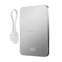 Chargeur sans fil Aimant fort PD20W Alliage d'aluminium Ultra-mince Portable Wireless Power Bank Customize Logo 5000mAh Powerbanks